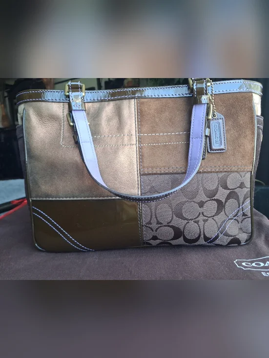 Coach Patchwork Tote With Lilac - Picture 2 of 13